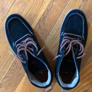 Black suede casual ankle boots